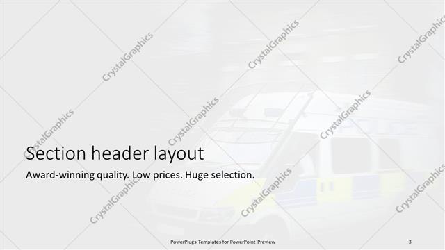Section Header presentation slide layout