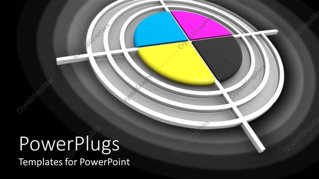  Presentation with polygraph - Polygraphic target in CYMK on gray and black