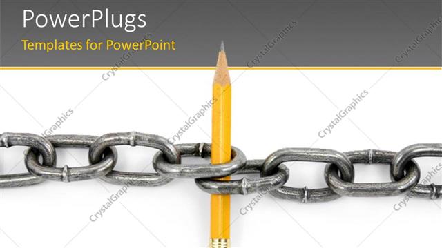  Presentation with knowledge - Power of knowledge using chain and pencil with white color