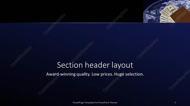 Section Header presentation slide layout