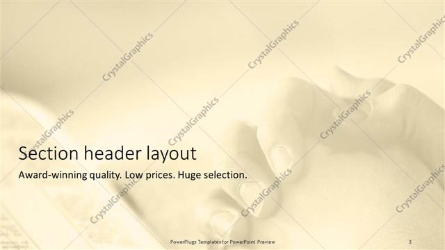 Section Header presentation slide layout