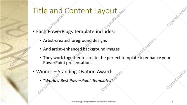Title and Content presentation slide layout