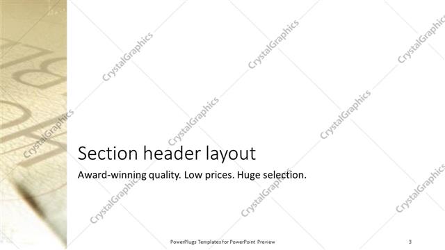 Section Header presentation slide layout