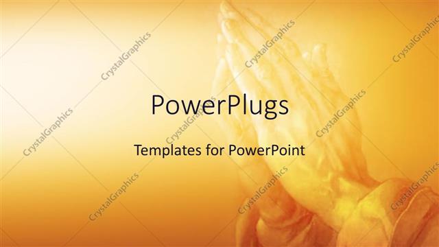  Presentation with orange - Praying in religion on an orange background