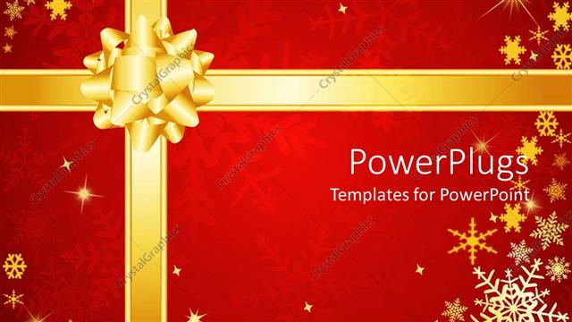  Presentation with red bow - Present background red gold bow