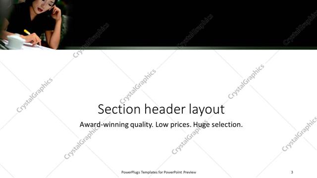 Section Header presentation slide layout