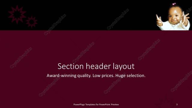 Section Header presentation slide layout