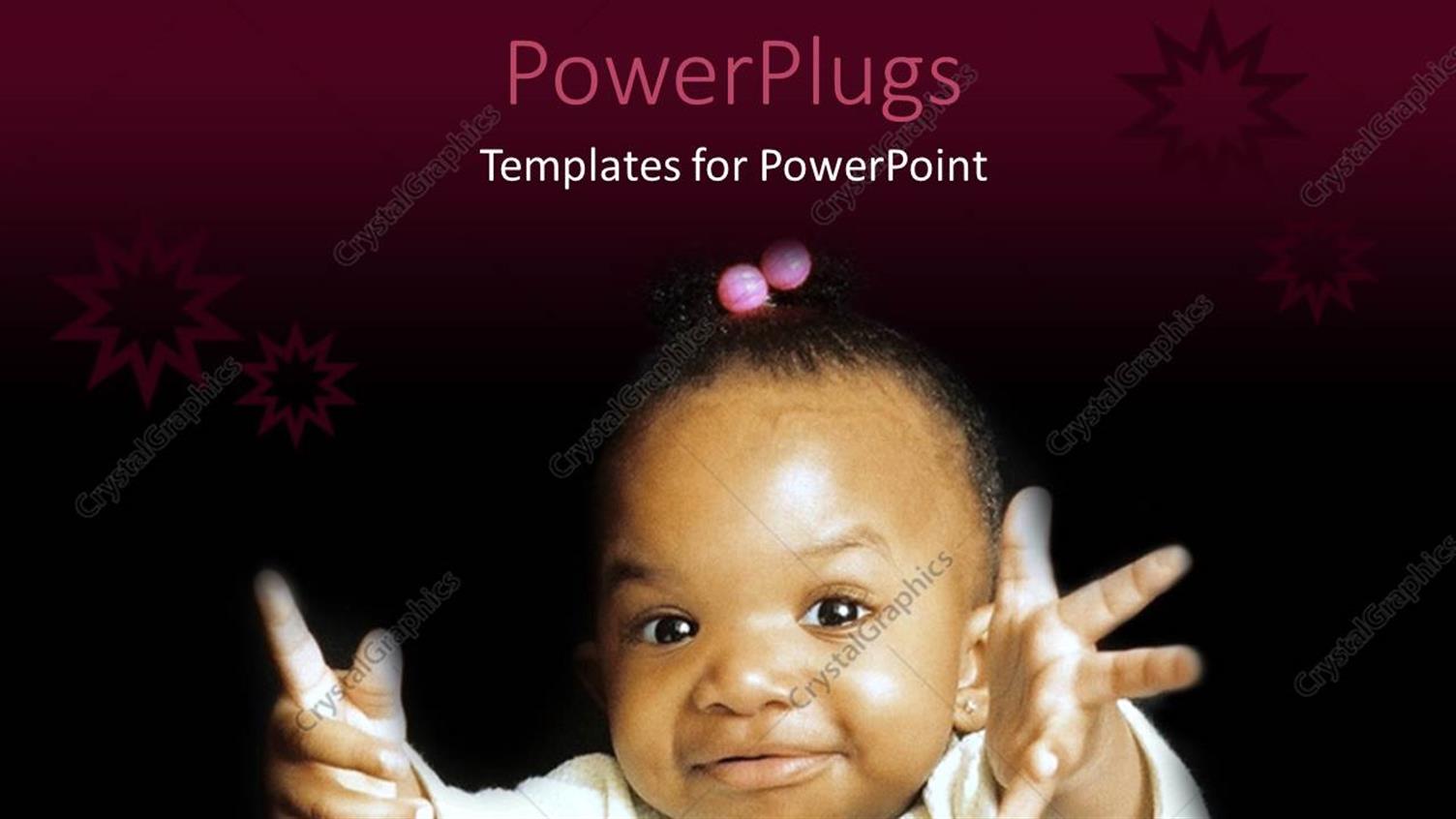 Featuring a Pretty African American Baby on a Black Background
