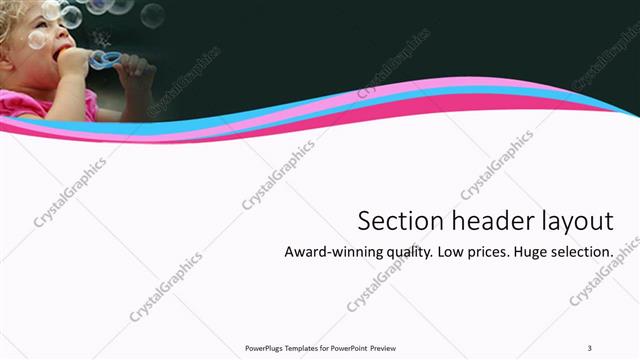 Section Header presentation slide layout