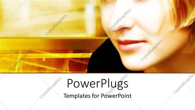  Presentation with fuzzy - A pretty blond lady on a fuzzy yellow background