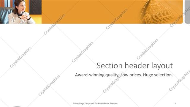 Section Header presentation slide layout