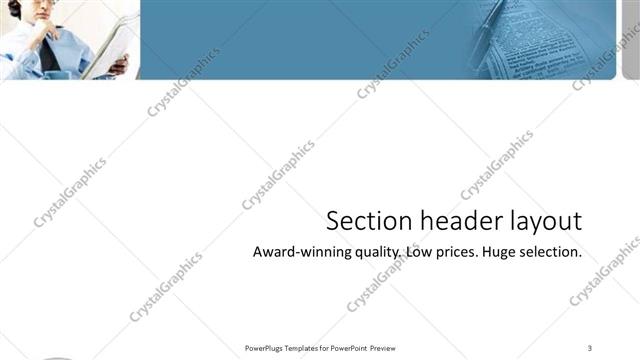 Section Header presentation slide layout