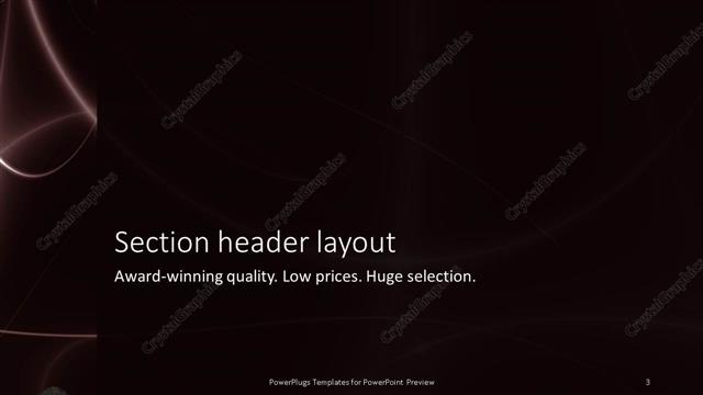 Section Header presentation slide layout