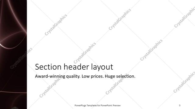 Section Header presentation slide layout