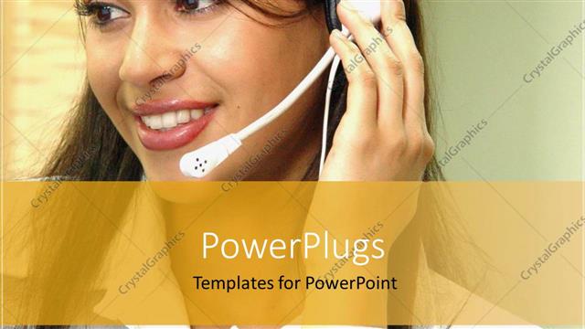  Presentation with customer service - Pretty customer service lady wearing a white headset and smiling