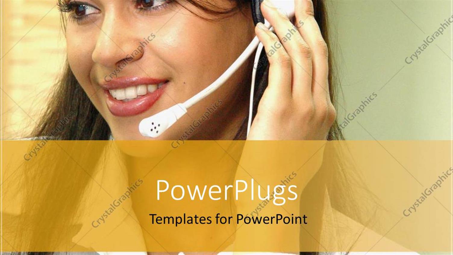 Featuring Pretty Customer Service Lady Wearing a White Headset and Smiling