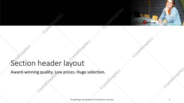 Section Header presentation slide layout