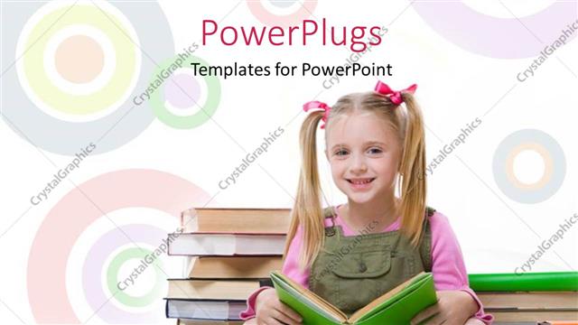  Presentation with cross - A pretty girl sitting cross legged reading a book