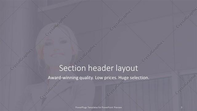 Section Header presentation slide layout