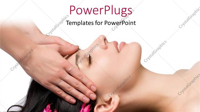  Presentation with facial - A pretty lady smiling and getting a facial massage