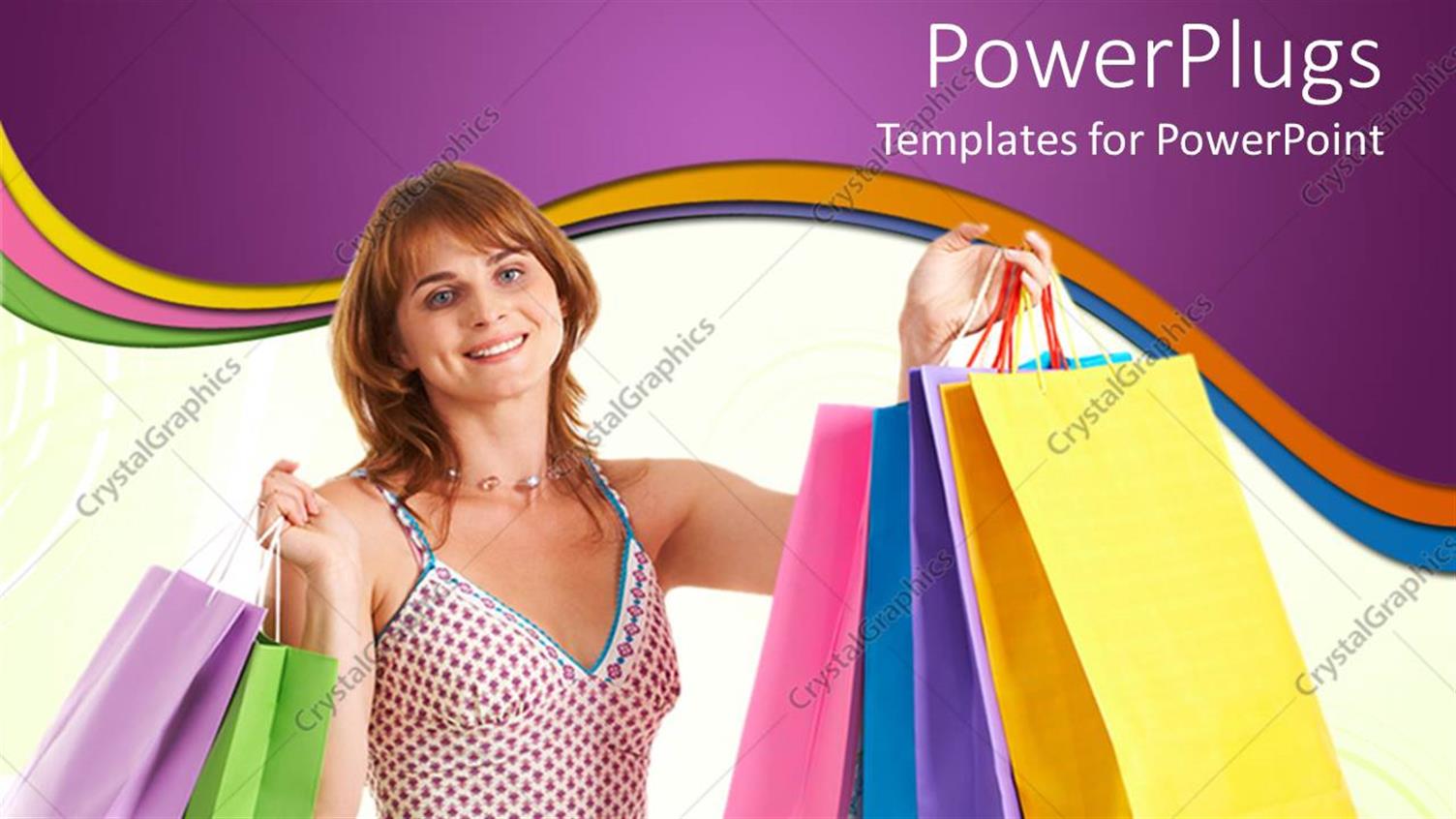 Featuring a Pretty Lady Smiling and Holding Lots of Shopping Bags