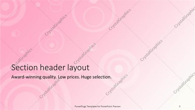 Section Header presentation slide layout