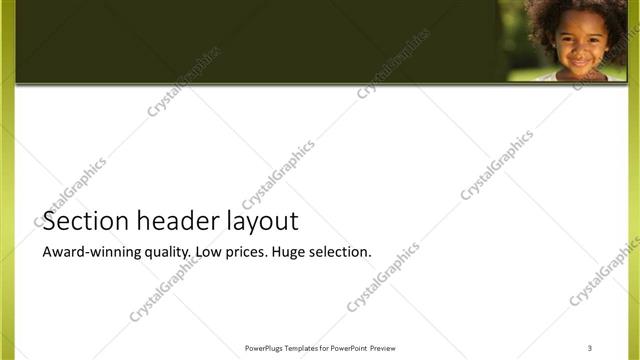 Section Header presentation slide layout