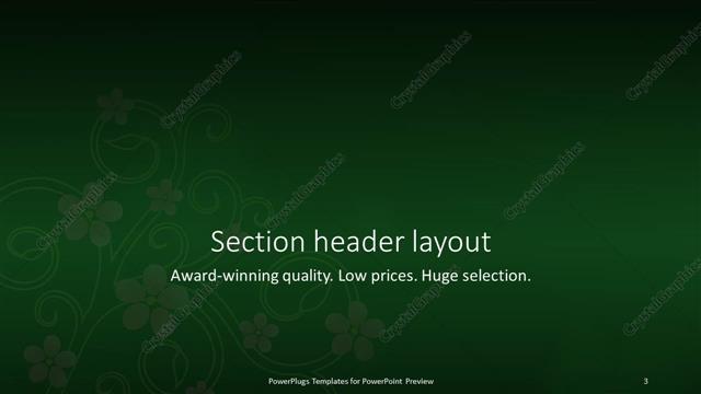 Section Header presentation slide layout