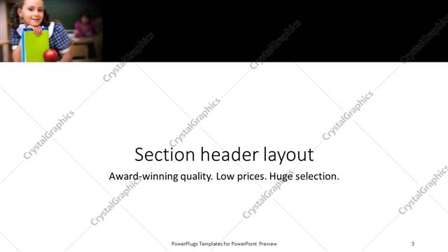 Section Header presentation slide layout