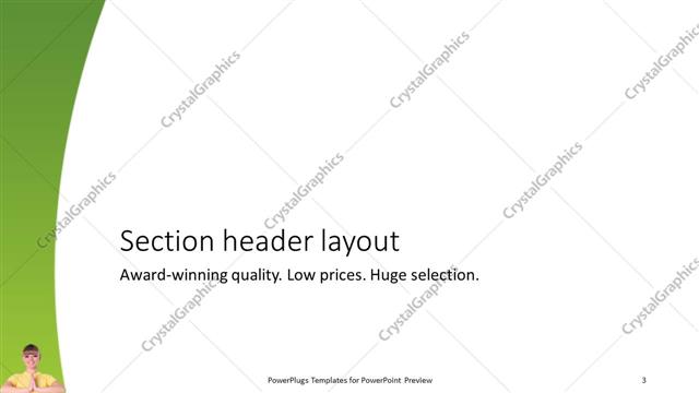 Section Header presentation slide layout