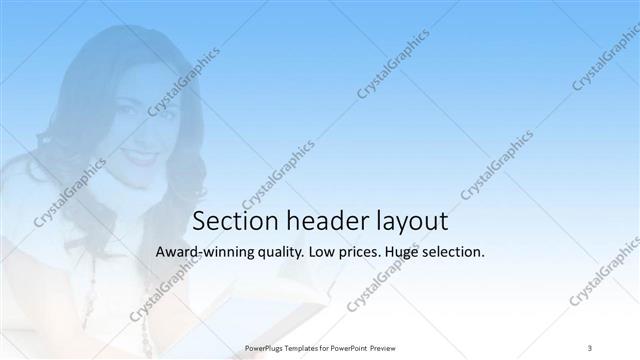 Section Header presentation slide layout
