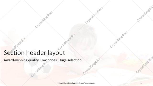 Section Header presentation slide layout