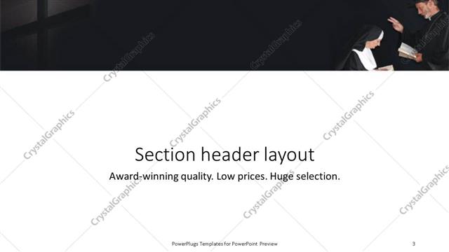 Section Header presentation slide layout