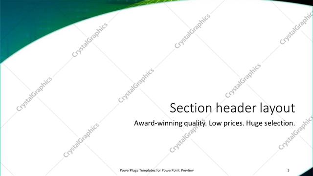 Section Header presentation slide layout