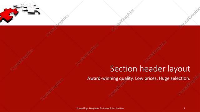 Section Header presentation slide layout