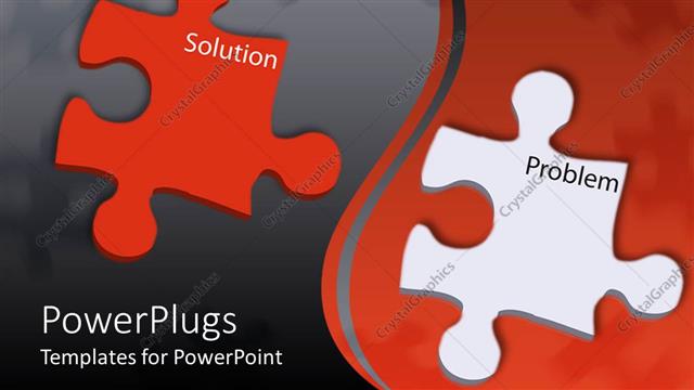  Presentation with solving - Problem solving metaphor with problem solution puzzle pieces