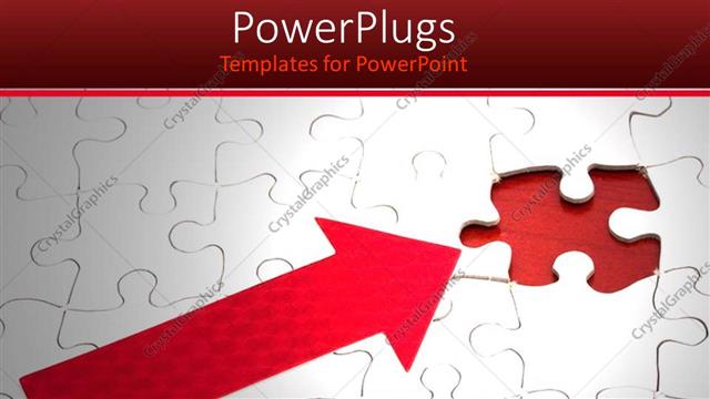  Presentation with solving - Problem solving metaphor, white puzzle with red missing piece