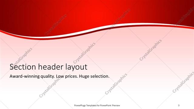 Section Header presentation slide layout