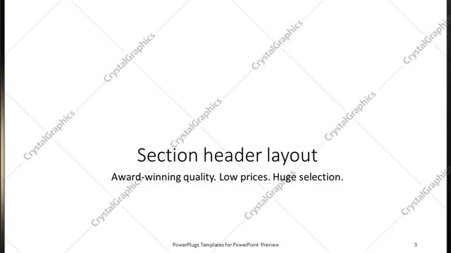 Section Header presentation slide layout