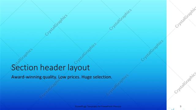 Section Header presentation slide layout