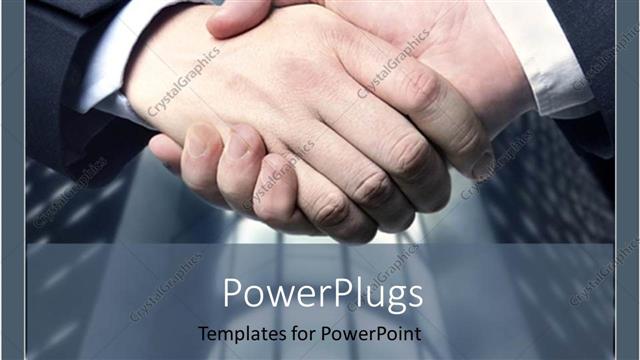  Presentation with shake hand - A professional hand shake with bulding in background