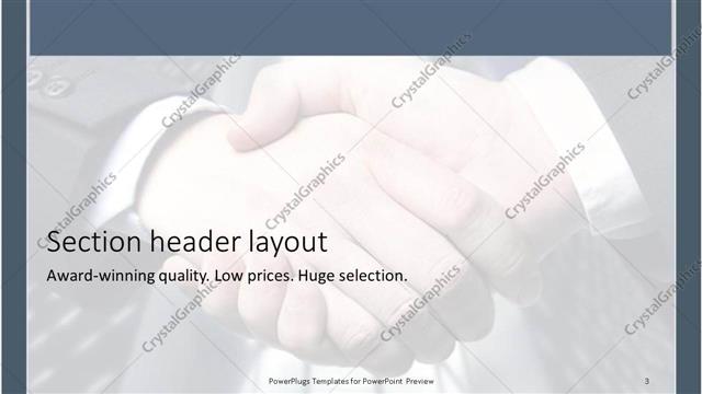 Section Header presentation slide layout