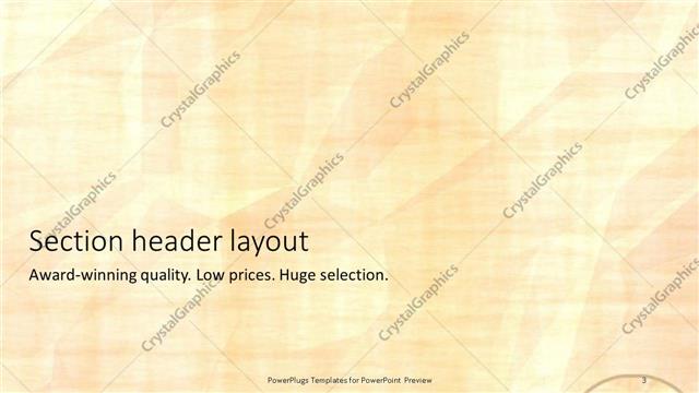 Section Header presentation slide layout