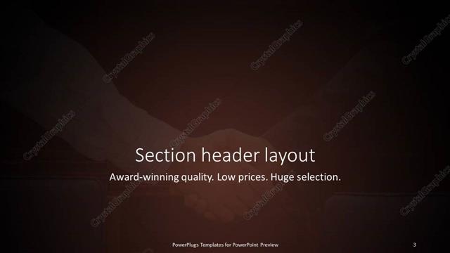 Section Header presentation slide layout