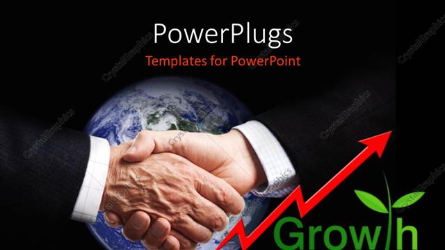  Presentation with business growth - A professional handshake with blackish background