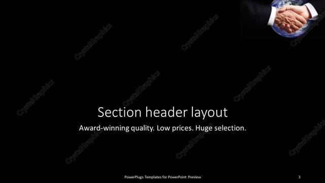 Section Header presentation slide layout