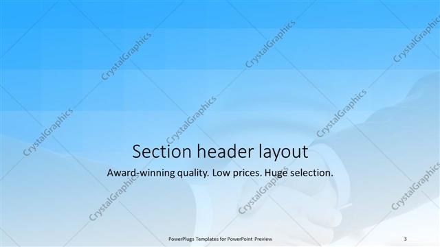 Section Header presentation slide layout