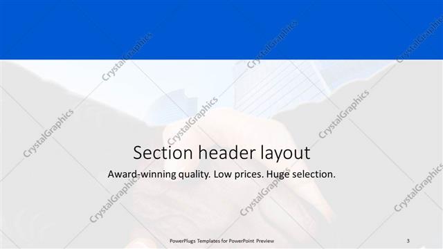 Section Header presentation slide layout