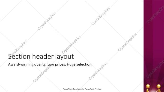 Section Header presentation slide layout