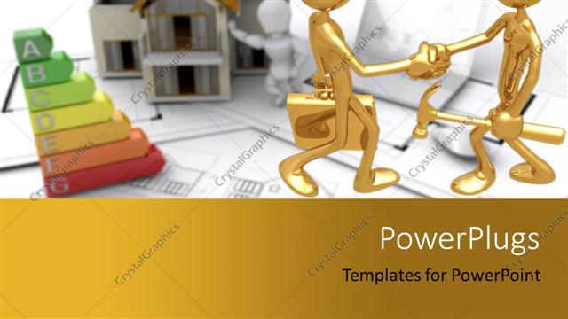  Presentation with construction - A professional handshake with a house in the background